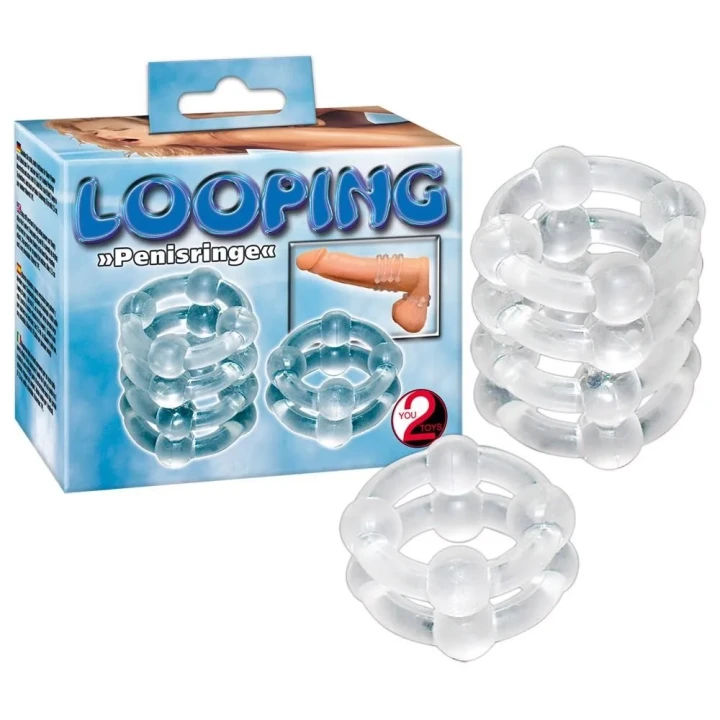 Zestaw pierścieni silikonowych na penisa i jądra, 2 sztuki, TPE, przezroczysty