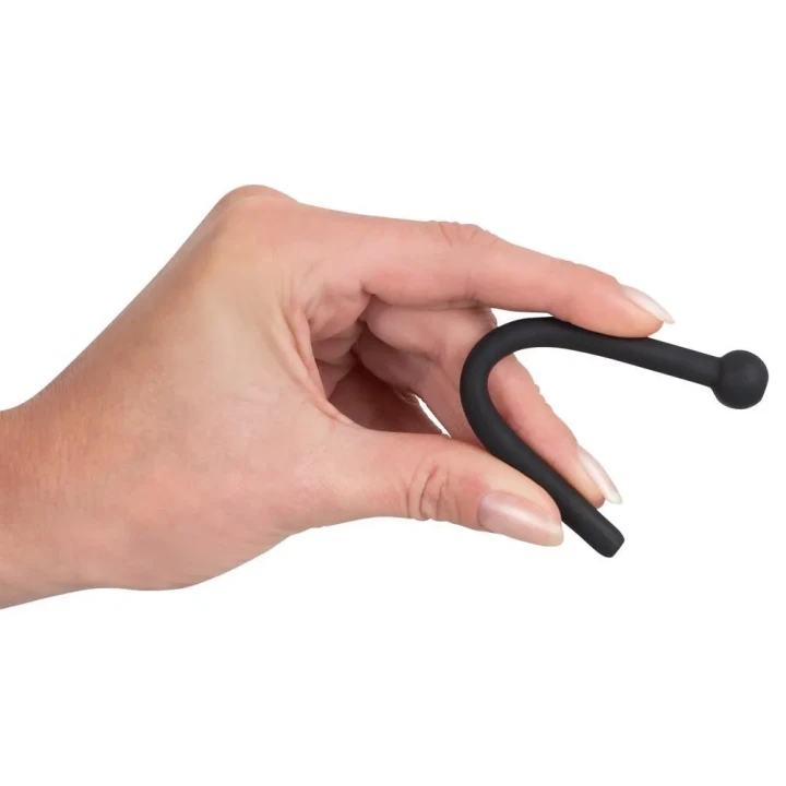 Rozszerzacz do penisa z silikonu, czarny, 11,8 cm długości, 0,7 cm średnicy