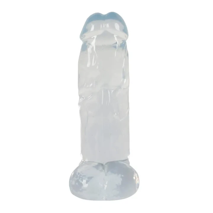 Przezroczysty dildo o dużych wymiarach, 23 cm długości i 5 cm średnicy