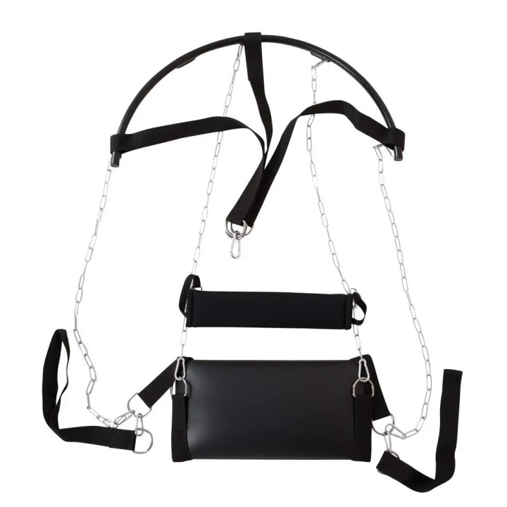 Huśtawka miłosna o ergonomicznym kształcie, czarna, z solidną konstrukcją, do 100 kg