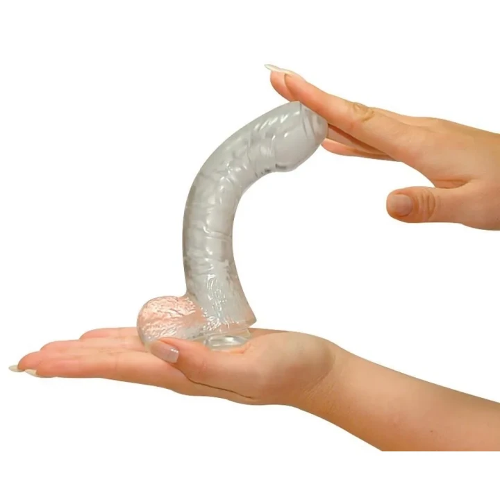 Elastyczne dildo analne i waginalne z przyssawką, 17 cm, PVC