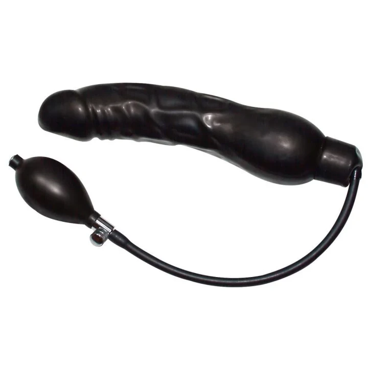 Nadmuchiwane dildo lateksowe 23 cm, regulowana średnica 4-10 cm, czarne