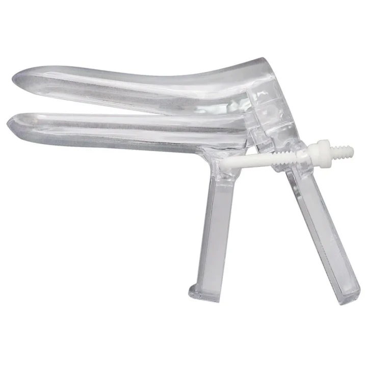 Wziernik ginekologiczny z regulowanym mechanizmem, długość 10 cm, jednorazowy, ABS