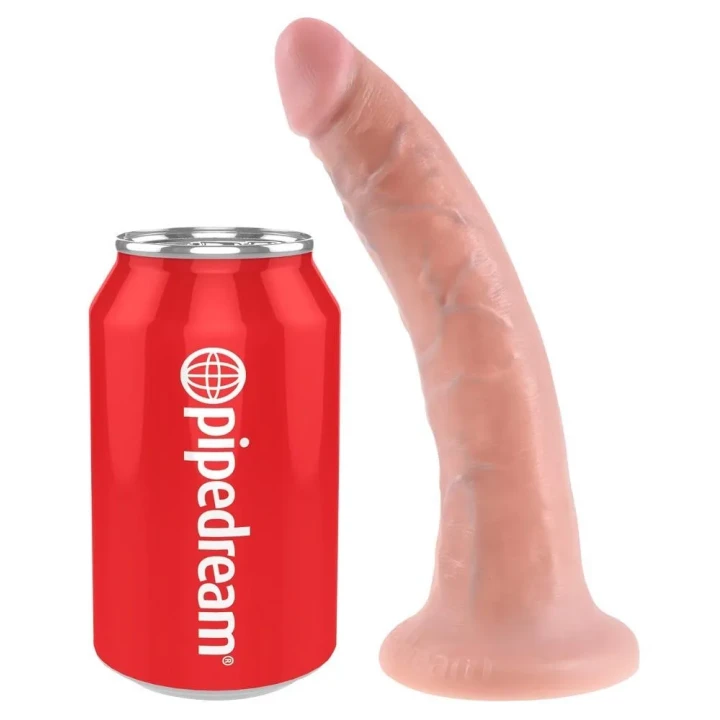 Dildo realistyczne 7 cali z przyssawką z PVC w odcieniu cielistym, 20,5 cm długości
