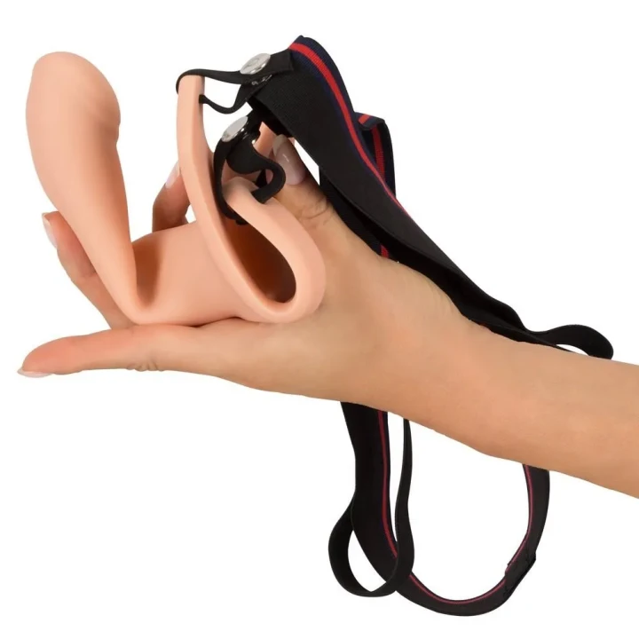 Strap-on silikonowy +6 cm z elastycznym paskiem, duża główka do intensywnych doznań