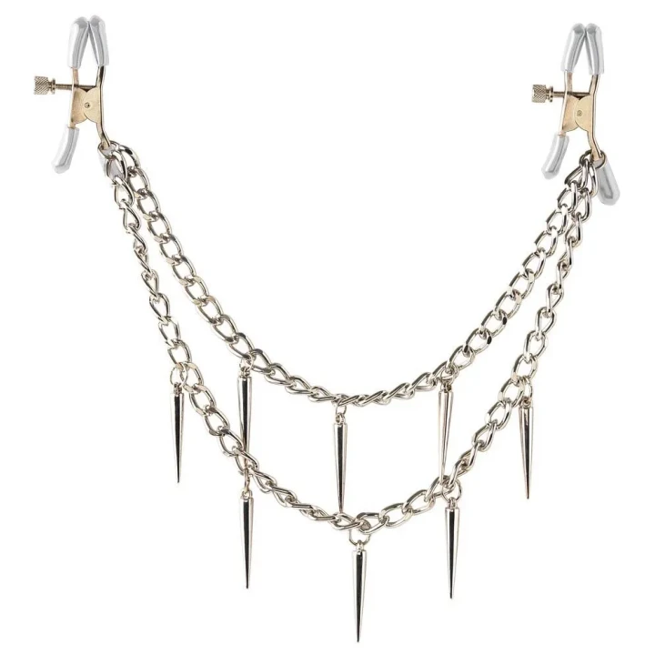 Metalowe zaciski na sutki z regulacją nacisku i ergonomiczną końcówką, 31 cm