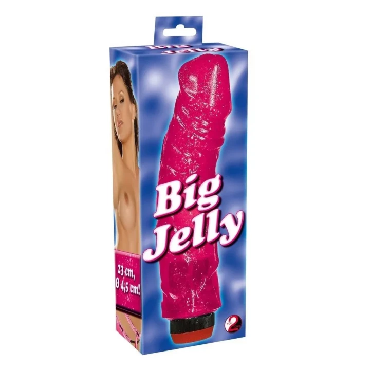 Wibrator elastyczny Big Jelly, PVC, 23 cm długości, 4,5 cm średnicy, bezstopniowa kontrola