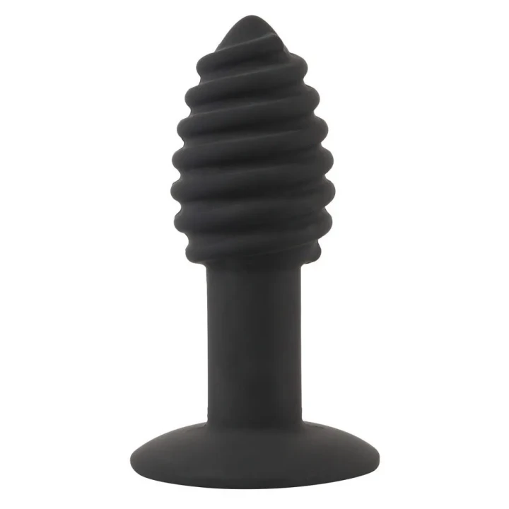 Korek analny wibracyjny typu twist z silikonu - Black Velvets, 7 trybów, 10,7 cm
