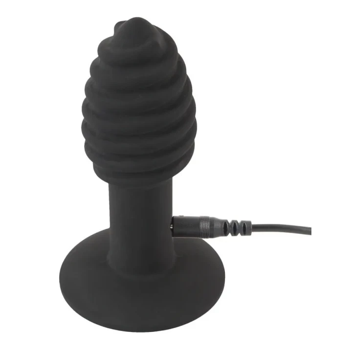 Korek analny wibracyjny typu twist z silikonu - Black Velvets, 7 trybów, 10,7 cm