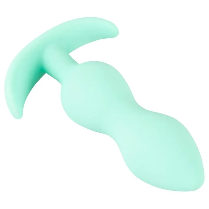 Mini butt plug z serii Cuties, zielony, silikonowy, idealny dla początkujących