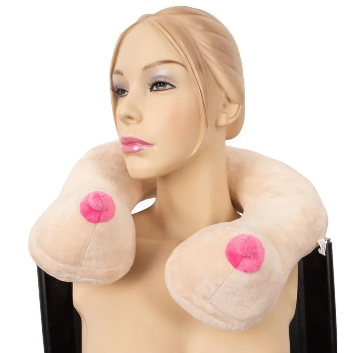 Poduszka podróżna w kształcie biustu - Boob Neck Pillow, miękka i wygodna, 100% poliester