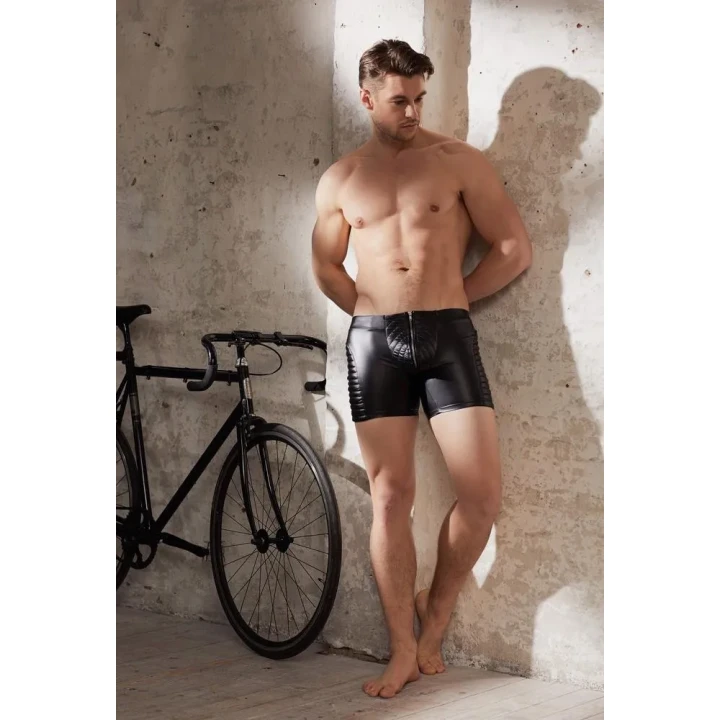 Spodnie męskie biker, rozmiar M, matowe wykończenie, elastyczny materiał, eleganckie detale