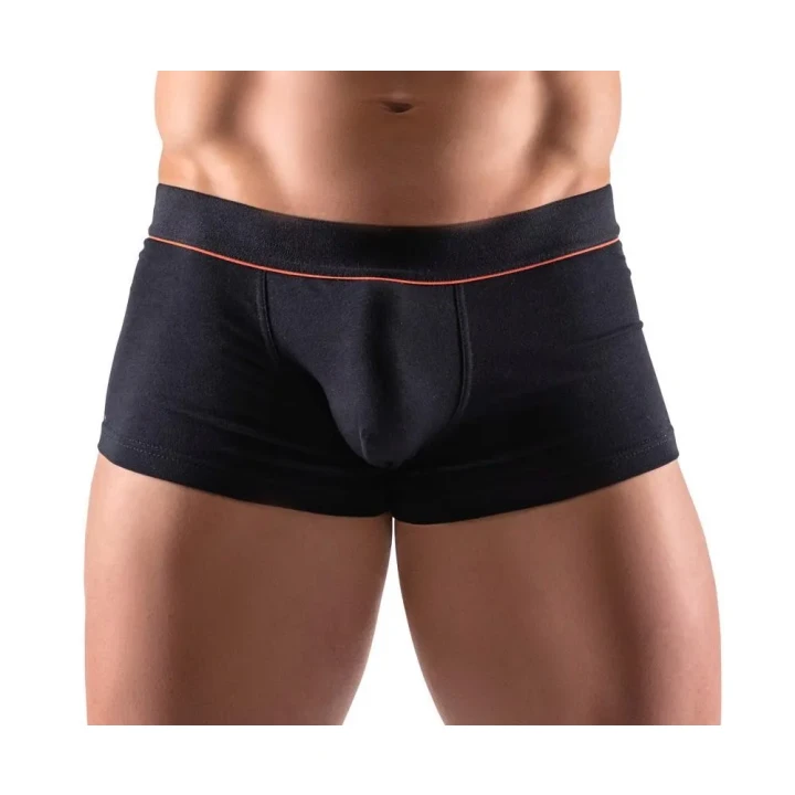 Eleganckie męskie spodnie L z organicznej bawełny w kolorze czarnym z czerwonym paskiem