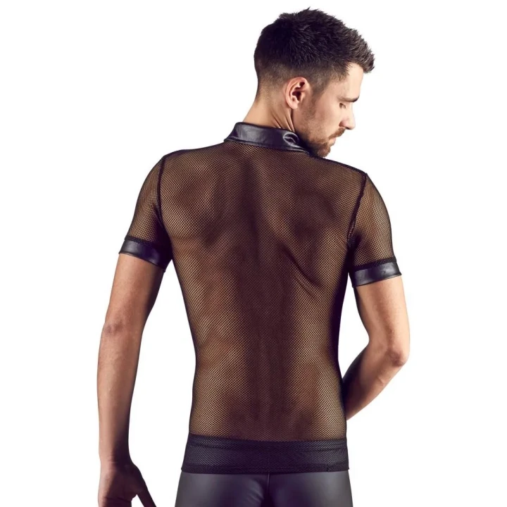 Elegancka męska koszulka polo z krótkim rękawem, 100% poliester, styl nowoczesny