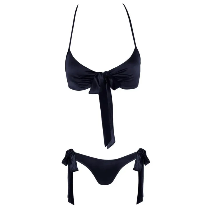 Zestaw bielizny: Biustonosz halterneck i majtki czarne S/M Cottelli LINGERIE