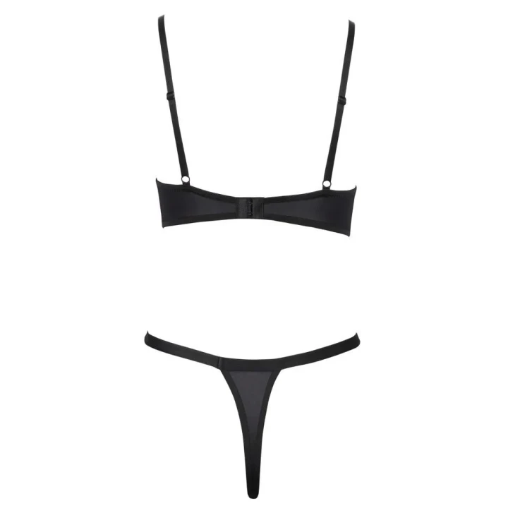Czarny komplet bielizny koronkowej z biustonoszem (85B) i stringami Rio od Cottelli LINGERIE