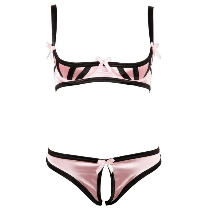 Elegancki komplet bielizny Shelf Bra z fiszbinami, rozmiar 80B/M, satynowy zestaw na co dzień