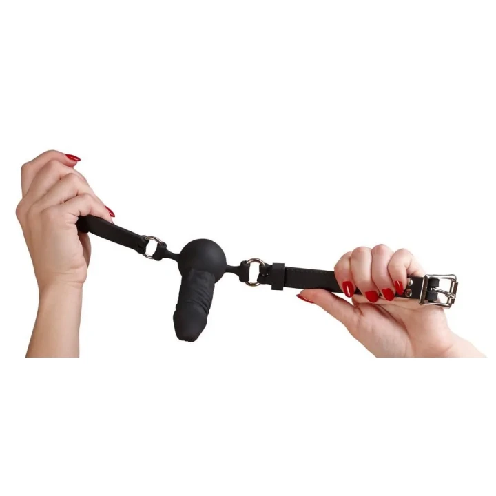 Knebel silikonowy czarny z regulowanym paskiem - komfort i bezpieczeństwo w intymnych zabawach