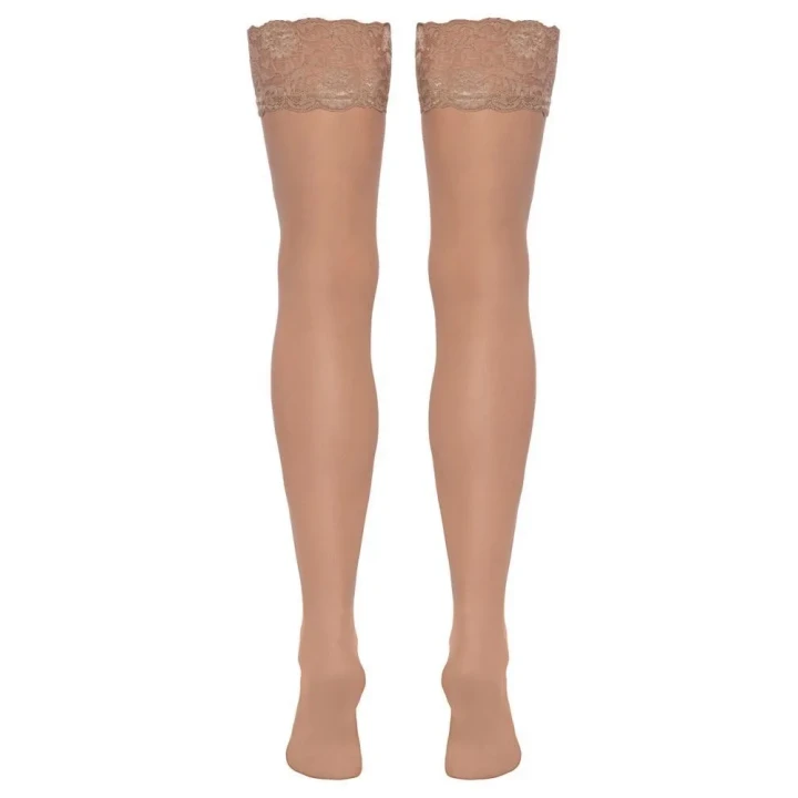 Pończochy cieliste Cottelli LEGWARE, M, 20 den, koronka, elastyczne, komfortowe