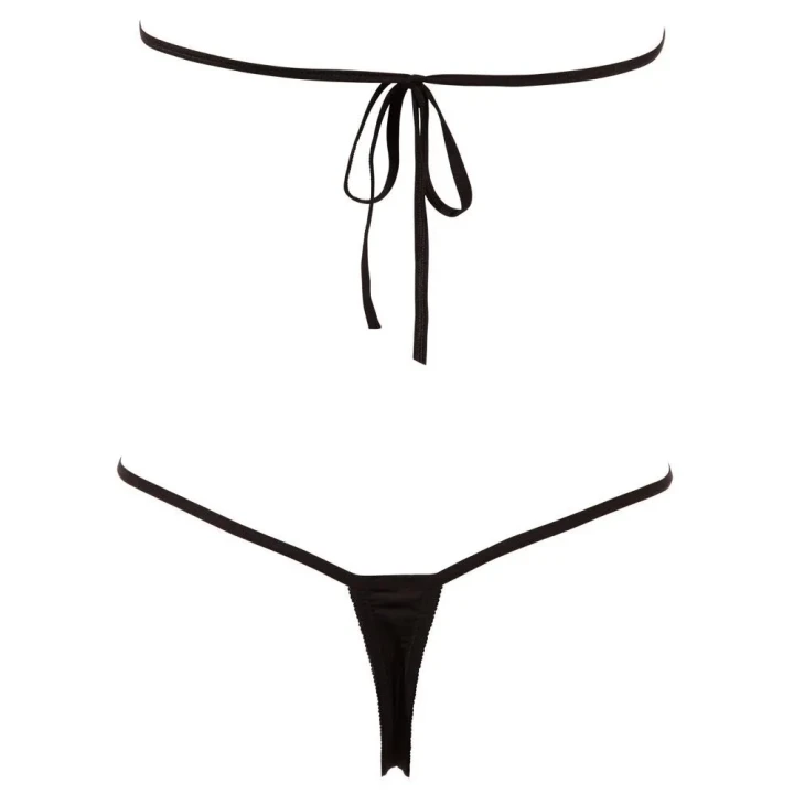 Garnitur Body Sex open S-L z dekoltem, stringi, 85% poliamid, 15% spandex