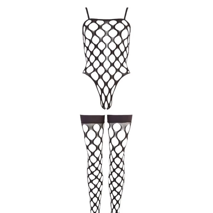 Eleganckie body z pończochami S-L, bezszwowe i antypoślizgowe, komfort i styl