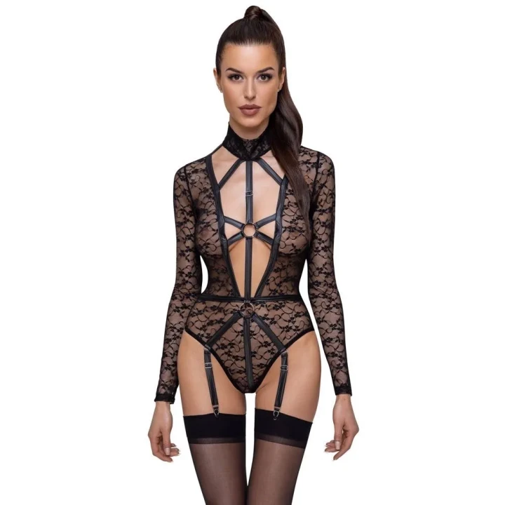 Bodystocking z koronką Cottelli LINGERIE M - zmysłowy i elegancki na każdą okazję