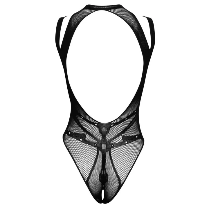Body w stylu bondage z siateczki, podkreślające sylwetkę z podwójnymi ramiączkami S-L