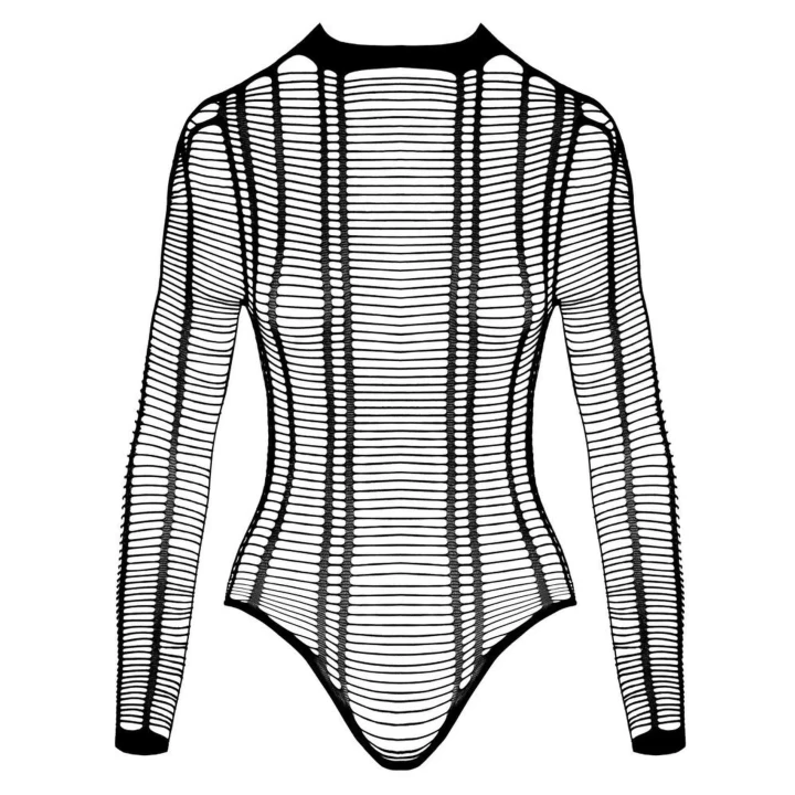 Body z długim rękawem bezszwowe, prążkowane, eleganckie z otwartym kroczem, Cottelli S-L