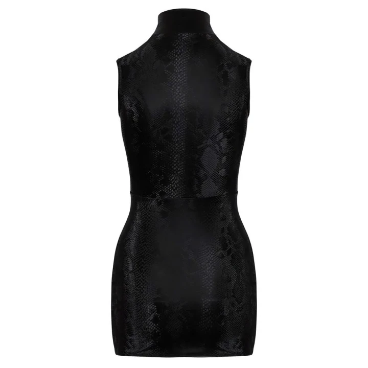 Sukienka wieczorowa Snake Zip XL z efektem wężowym, krótka, bez rękawów, elastyczna