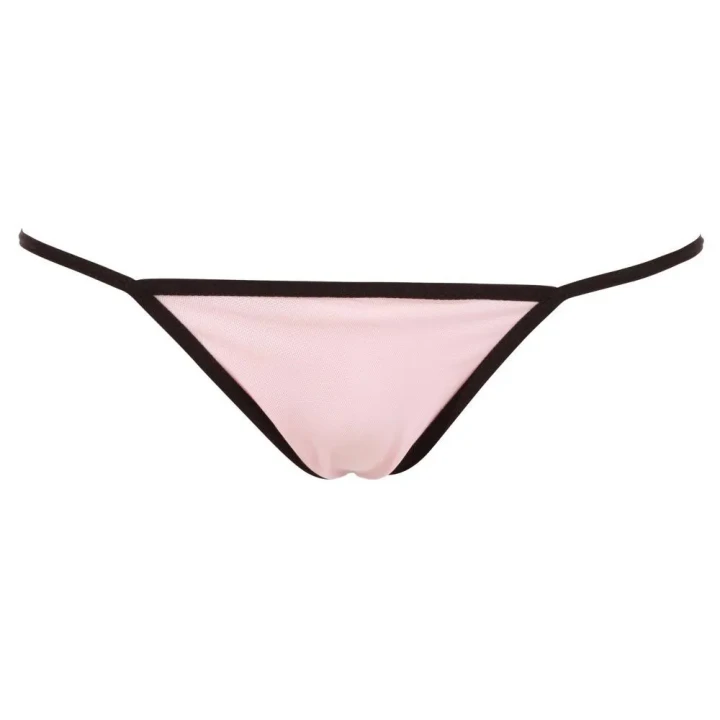 Sukienka babydoll różowa M z koronką i stringami, elastyczna, komfortowa bielizna