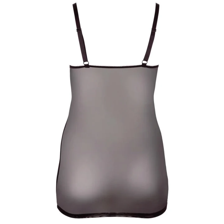 Sukienka bieliźniana półprzezroczysta 2XL z elegancką koronką i regulowanymi ramiączkami