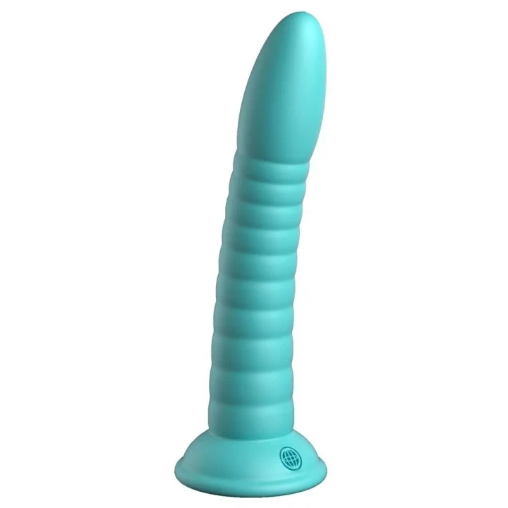 Dildo z silikonu platinum, 19,7 cm, z przyssawką, DP Wild Thing Teal 7 cali