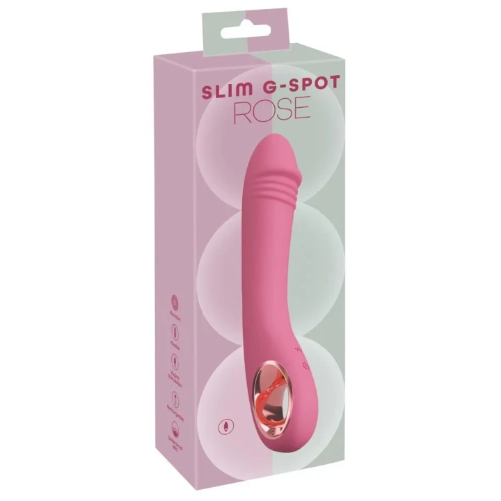 Wibrator do stymulacji punktu G, Slim G-Spot Rose, silikonowy, 10 trybów wibracji