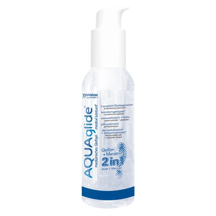 Lubrykant na bazie wody, Żel-AQUAglide 2 w 1, 125 ml, Intymny żel nawilżający