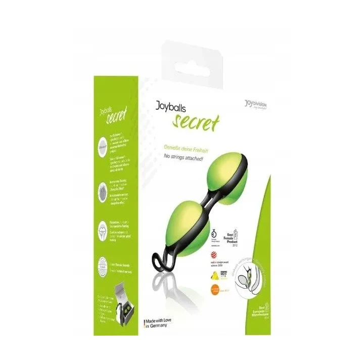 Kulki Kegla Joyballs Secret, silikonowe, zielono-czarne, wodoodporne, stymulujące