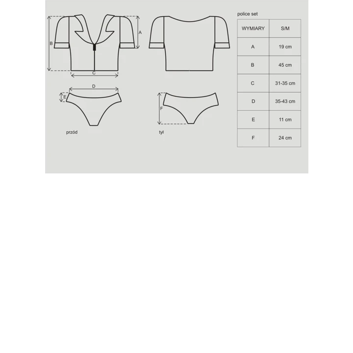 Kostium policjantki w zestawie S/M - zmysłowy kostium na imprezy tematyczne
