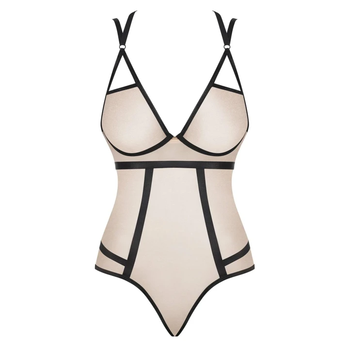 Bielizna-Nudelia Body przezroczyste z koronkowymi detalami, rozmiar S/M