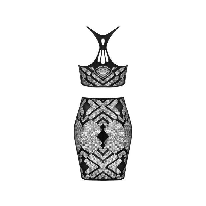 Zestaw bielizny damskiej K101: top z krótkim rękawem i obcisła spódnica S/M/L