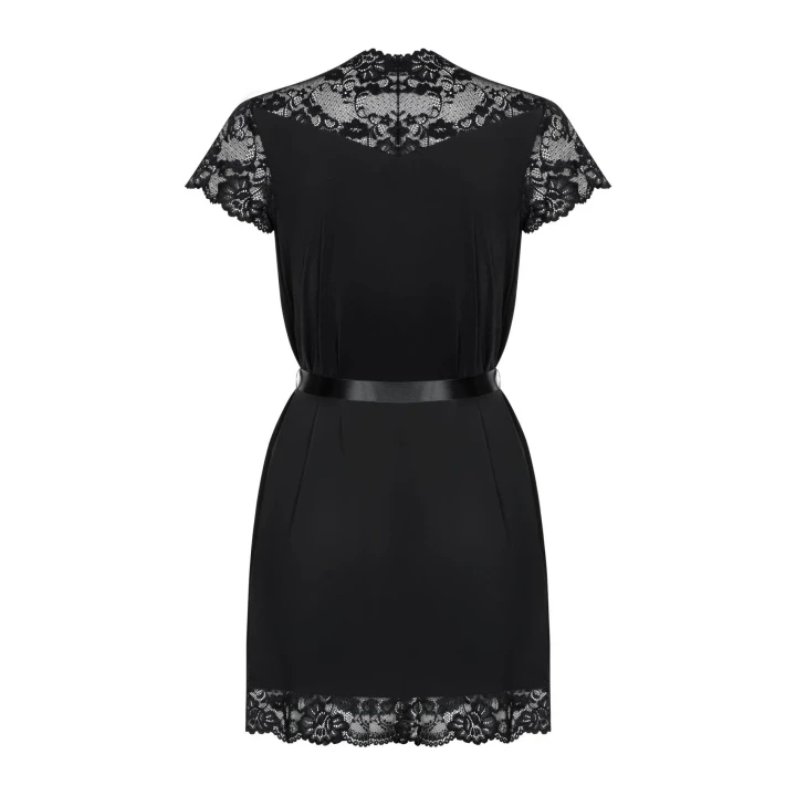 Elegancki czarny szlafrok damski S/M Bielizna-810-PEI-1 z wysokiej jakości materiałów