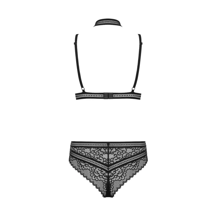 Body koronkowe Ailay czarne L/XL z regulowanymi ramiączkami i odpinanym chokerem