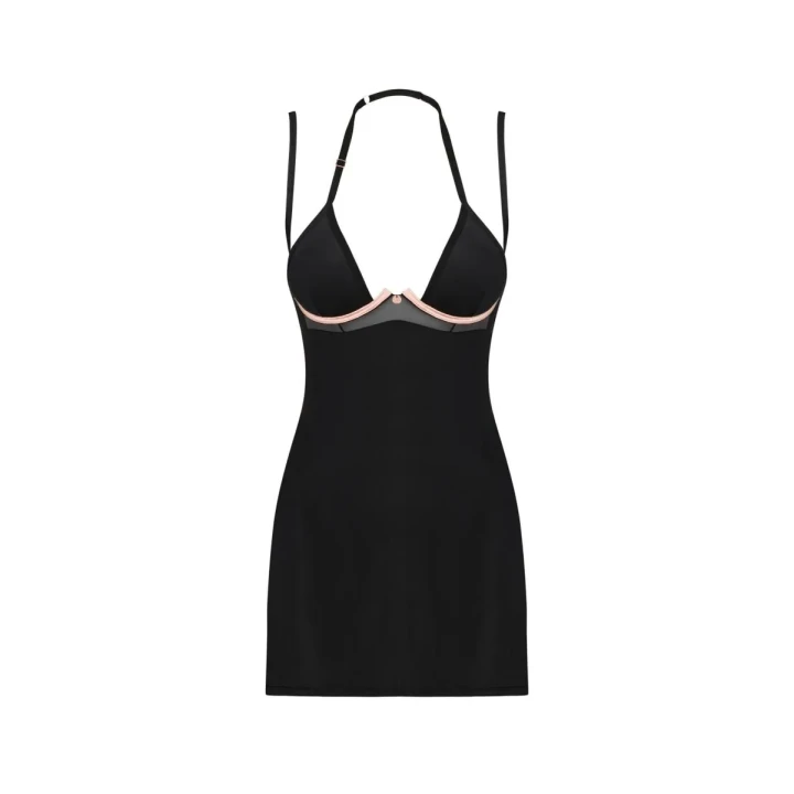 Bielizna Selinne - komplet czarnej koszulki i stringów M/L, elegancka i komfortowa