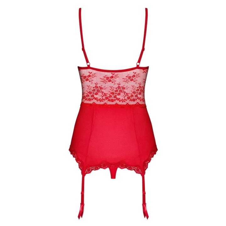 Gorset i stringi Lovica L/XL - elegancki zestaw bielizny z siateczki i koronką