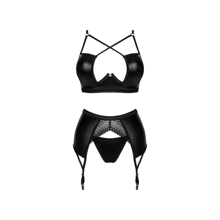 Komplet bielizny Norides 3-częściowy z pasem do pończoch, rozmiar XS/S