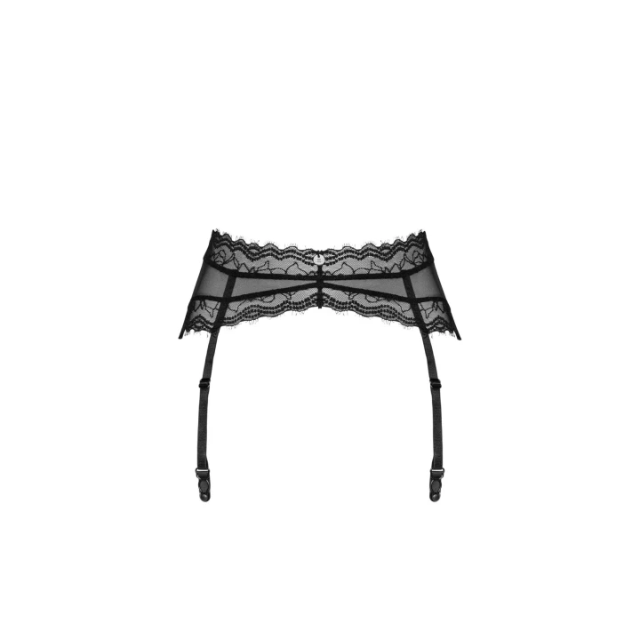 Pas do pończoch Medilla XL/2XL z koronką i regulowanymi paskami, czarny