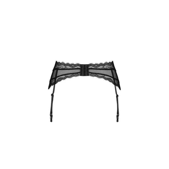 Pas do pończoch Medilla XL/2XL z koronką i regulowanymi paskami, czarny