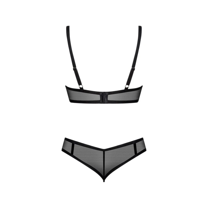 Damski komplet bielizny Glandez 2-częściowy czarny XS/S, biustonosz i stringi