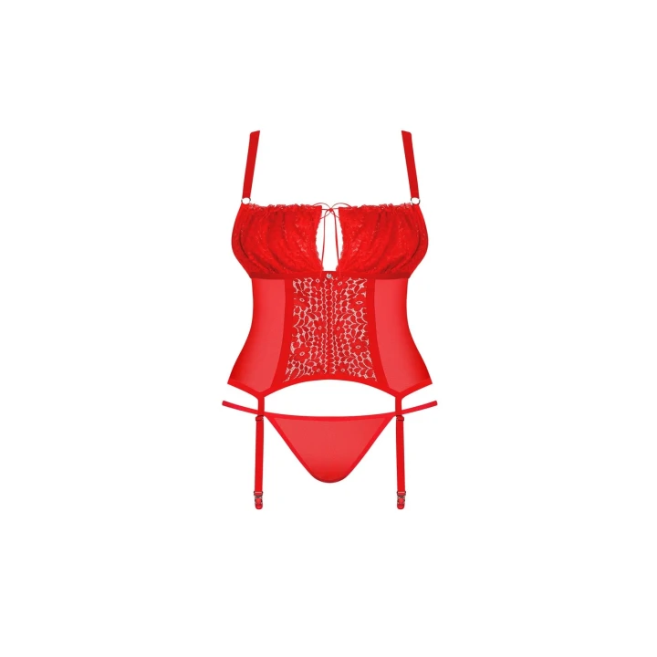 Gorset i stringi Blossmina, seksowna bielizna w rozmiarze 6XL/7XL, intensywna czerwień