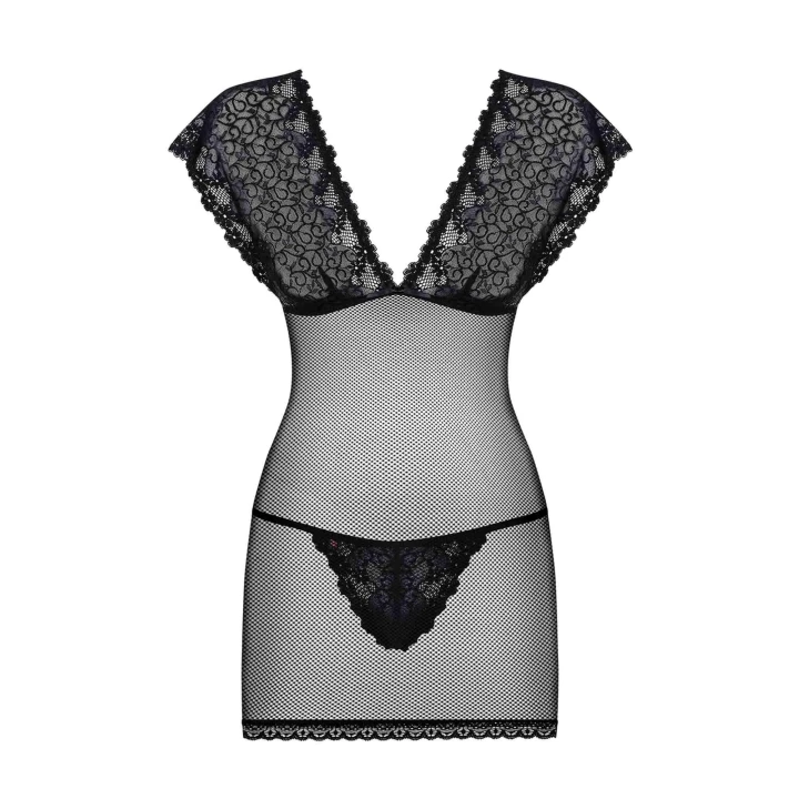 Zestaw bielizny koronkowej Bielizna-821-CHE-1: koszulka i stringi L/XL