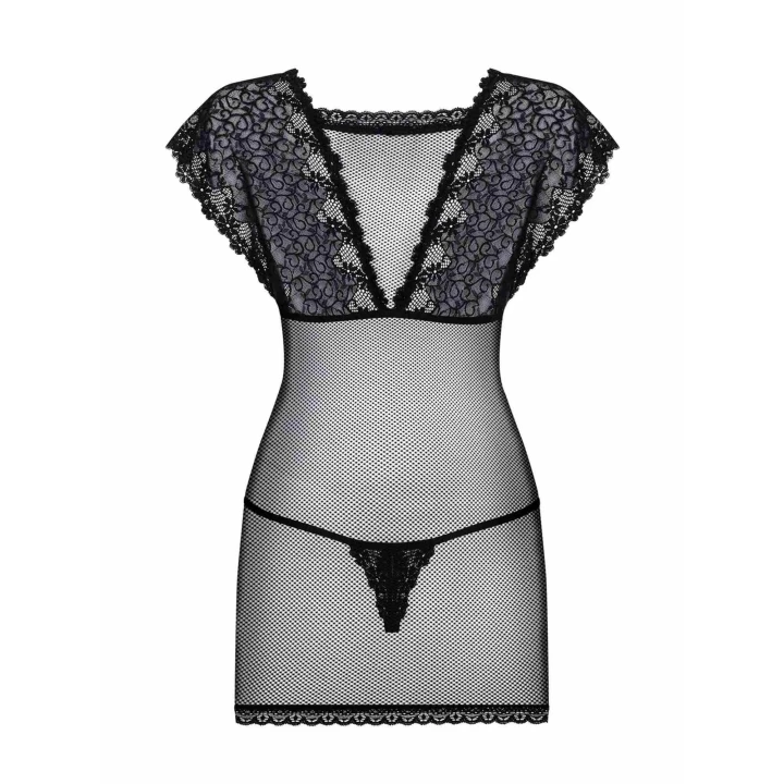 Zestaw bielizny koronkowej Bielizna-821-CHE-1: koszulka i stringi L/XL