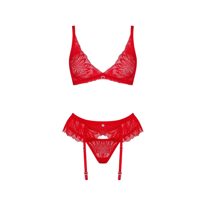 Zestaw bielizny dla kobiet Chilisa 3-częściowy M/L w intensywnej czerwieni